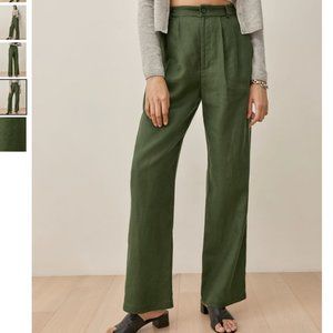 Reformation Vesta Pant, Fern, Green Linen Trousers